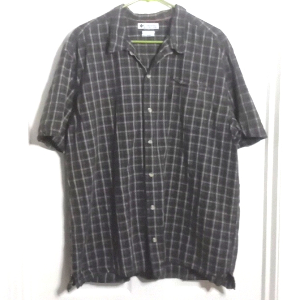 Columbia cotton plaid Short Sleeve Camp shirt XL